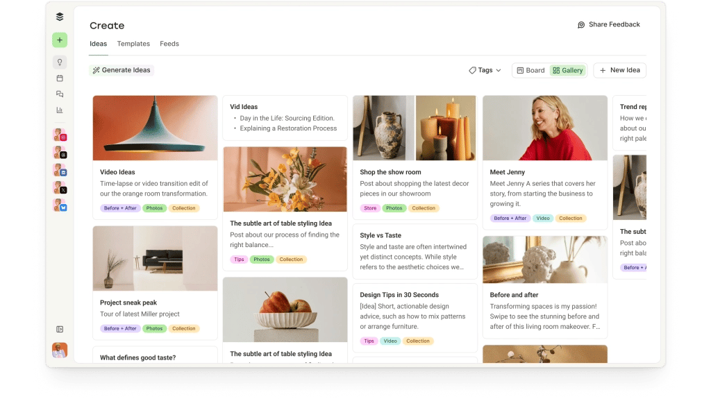 Vista de tablero kanban de Toddy Create